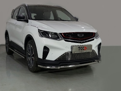 Защита переднего бампера 42 мм ТСС для Geely Coolray 2019-2021
