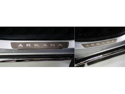 Накладки на пороги лист шлифованный надпись Arkana 4 шт ТСС для Renault Arkana 2019-2021