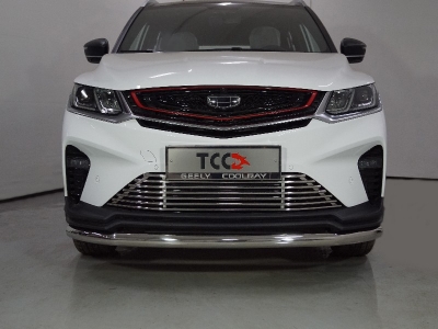 Защита переднего бампера 60 мм ТСС для Geely Coolray 2019-2021