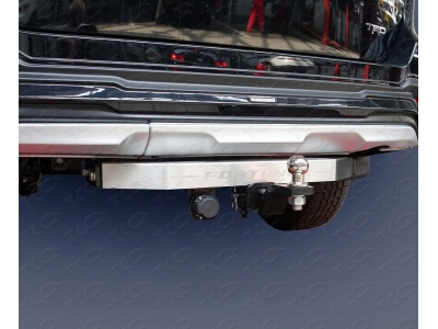 Фаркоп крюк Е нерж., надпись Fortuner ТСС для Toyota Fortuner TRD 2017-2021