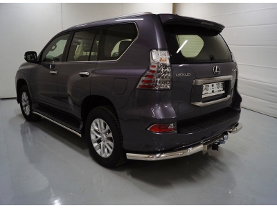 Защита задняя уголки 76 мм, насадка на глушитель в комплекте ТСС для Lexus GX460 2019-2021