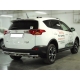 Защита заднего бампера двойная 53-53 мм с накладками для Toyota RAV-4 2013-2015