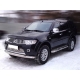 Пороги с площадкой алюминиевый лист 76 мм Технотек для Mitsubishi Pajero Sport 2013-2016