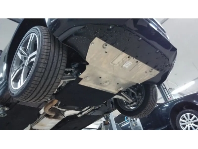 Защита картера двигателя (4 мм, алюминий) для Audi A4 2015-2024 (V = 1.8; 2.0 TFSI AT), Audi A5 2017-2024 (V = 2.0 TFSI)