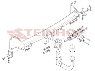 Фаркоп для BMW 5-Series седан G30 / универсал G31 2017-2023, BMW 6-Series Gran Turismo G32 2017-2023, BMW 7-Series G11,G12 2015-2022 вертикальное быстросъемное крепление шара на ключе