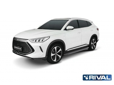 Порог-площадка "Premium" A180ALP Rival + комплект крепежа BYD Song Plus 2023-н.в. (V - 1.5 PHEV, 4WD)