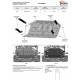 Защита топливного бака + комплект крепежа, АвтоБРОНЯ, Сталь для BAIC Beijing BJ40 2023-н.в.,  V-2.0T, АКПП, 4WD