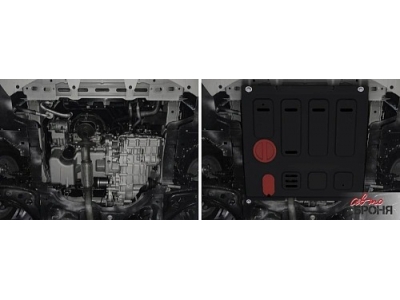 Защита картера + комплект крепежа Автоброня, Сталь для Changan Alsvin 2023-н.в., 1.5, АКПП, FWD