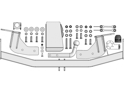 Фаркоп оцинкованный для Changan CS95 2023-н.в. крепление шара на двух болтах