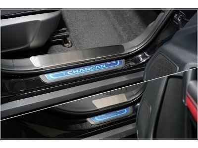 Накладки на пластиковые пороги (лист шлифованный) 4шт ТСС для Changan CS55 2WD 1.5T 2017 – н.в.