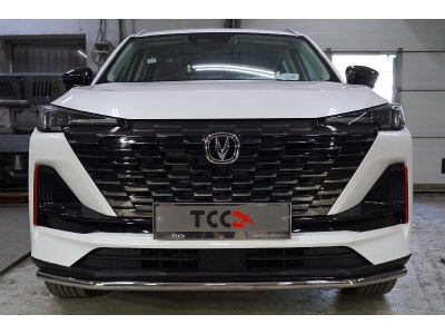 Защита передняя нижняя 42,4 мм ТСС для Changan CS55 plus I Рестайлинг 2WD 1.5T 2021 – н.в.