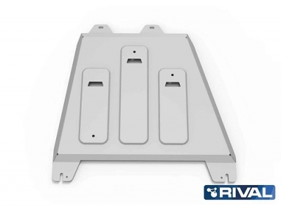 Защита КПП+ комплект крепежа, Rival, Алюминий для Changan Hunter Plus, V-2.0, АКПП, полный, 2023-н.в.