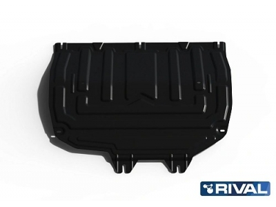 Защита картера + КПП + комплект крепежа, Rival, Сталь,  для Chery Tiggo 4 2019-н.в., V - 1.5; 2.0/Chery Tiggo 7 2019-2020, V - 1.5; 2.0/Chery Tiggo 7 Pro 2