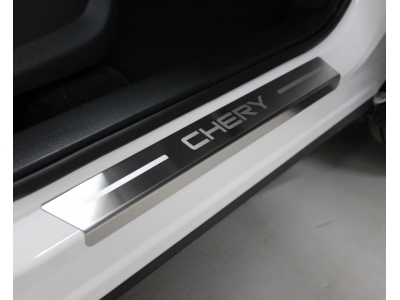 Накладки на пороги (лист шлифованный надпись Chery) 4шт для Chery Tiggo 7 PRO MAX 4WD 2025-н.в.