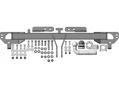 Фаркоп с оцинк. шаром для Chery Tiggo 8 2020-2024, Chery Tiggo 8 Pro 2021-2024, Chery Tiggo 8 Pro Max 2022-н.в. крепление шара на двух болтах