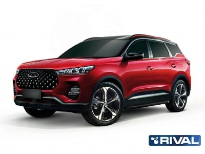 Порог-площадка "Premium-Black" A180ALB Rival + комплект крепежа Chery Tiggo 7 2019-2020, Chery Tiggo 8 2020-н.в., Chery Tiggo 8 Pro 2021-н.в., Chery Tiggo 8 Pro Max 2022-н.в., Chery Tiggo 4 Pro 2022-н.в., Exeed LX 2022-н.в. 