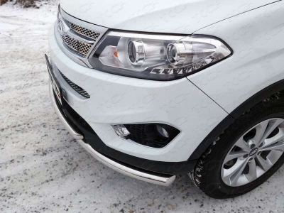 Защита передняя двойная 60-42 мм ТСС для Chery Tiggo 5 2014-2021
