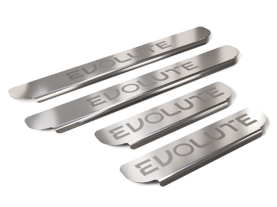 Накладки на пороги (лист шлифованный надпись EVOLUTE) 4шт ТСС для Evolute i-JOY 2022 – н.в.