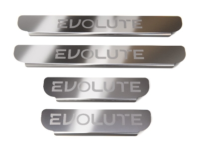 Накладки на пороги (лист шлифованный надпись EVOLUTE) 4шт ТСС для Evolute i-JOY 2022 – н.в.