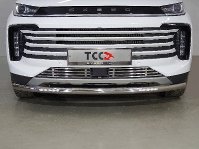 Защита передняя нижняя (с ДХО) 60,3 мм ТСС для Exeed TXL 1.6L Turbo 4WD 2021 – н.в. 