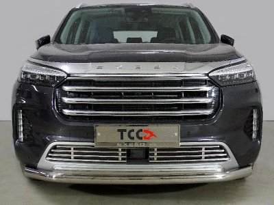 Защита передняя нижняя (двойная) 76,1/42,4 мм ТСС для Exeed VX 2.0L 4WD 2021 – н.в.