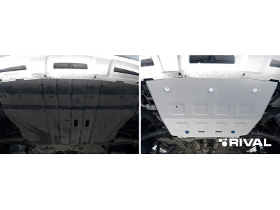 Защита картера (алюминий) + комплект крепежа для Exeed VX 2020-н.в. (V - 2.0, робот, 4WD), Exeed TXL 2020-н.в. (V - 2.0, робот, 4WD)