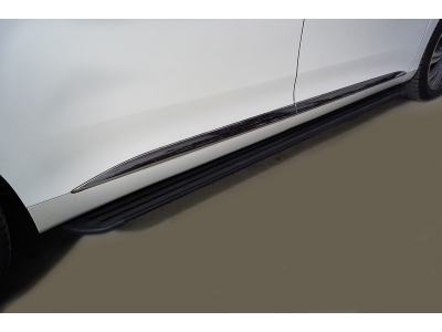 Пороги алюминиевые "Slim Line Black" 2020 мм ТСС для GAC GN8 2020 – н.в.