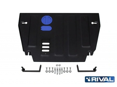 Защита картера и КПП + комплект крепежа Rival, Сталь для GAC GS5 2018-н.в., 1.5, АКПП, FWD. 