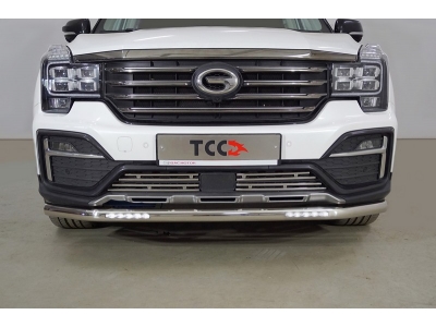 Защита передняя нижняя (с ДХО) 60,3 мм ТСС для GAC GS8 2019-2021