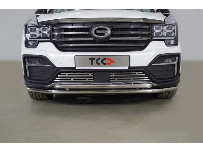 Защита передняя нижняя (двойная) 42,4/42,4 мм ТСС для GAC GS8 2019-2021