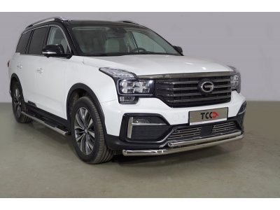 Защита передняя нижняя (двойная) 60,3/42,4 мм ТСС для GAC GS8 2019-2021