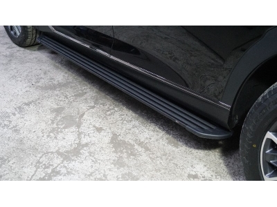 Пороги алюминиевые "Slim Line Black" 1920 мм ТСС для GAC GS8 II Рестайлинг 2021 – н.в.