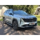 Пороги алюминиевые с пластиковой накладкой (карбон серые) 1820 мм для Geely Atlas 2023-н.в.
