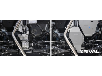 Защита редуктора (алюминий) + комплект крепежа для Geely Atlas Pro 2021-н.в. (V - 1.5T Hibrid), Belgee X70 2024-н.в.