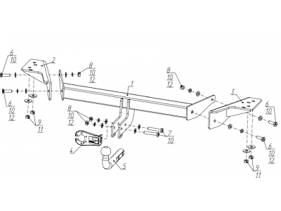 Фаркоп для Haval Dargo 2022-н.в. крепление шара на двух болтах