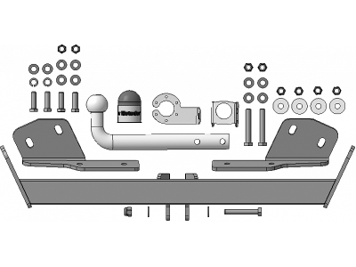 Фаркоп с оцинк. шаром для Haval Dargo 2022-н.в. крепление шара на двух болтах