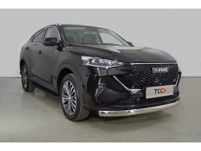 Защита передняя нижняя (овальная) 75х42 мм ТСС для Haval F7 2022 – н.в.