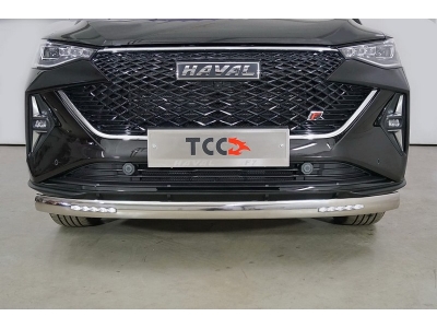 Защита передняя нижняя (овальная с ДХО) 75х42 мм ТСС для Haval F7 2022 – н.в.