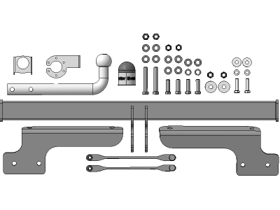 Фаркоп с оцинк. шаром для Haval F7 2019-2024, Haval F7x 2019-2024 крепление шара на двух болтах