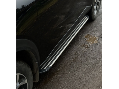 Пороги алюминиевые ''Slim line Silver'' 1720 мм для Haval F7X (2.0L 4WD) 2025-н.в.