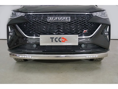 Защита передняя нижняя (овальная с ДХО) 75х42 мм ТСС для Haval F7X 2022 – н.в.