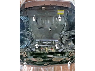Усиленная защита картера двигателя, КПП (2 мм, сталь) для Haval H3 2024-н.в.