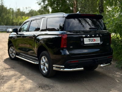 Защита задняя (уголки двойные) 76,1/42,4 мм для Haval H5 Diesel 4WD 2024-н.в.