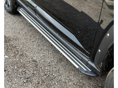 Пороги алюминиевые "Slim Line Silver" 1820 мм для Haval H7 2.0 4WD 2024-н.в.