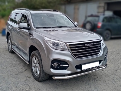Защита переднего бампера d-60 радиусная одинарная Технотек для Haval H9 2017 – н.в.