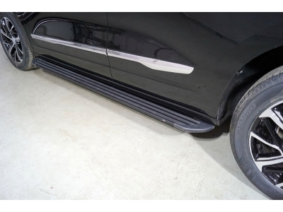 Пороги алюминиевые Slim Line Black 1820 мм ТСС для Haval Jolion 1.5 2021 – н.в.