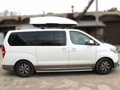 Пороги труба d-53 Технотек для Hyundai H-1 Starex 2017 – н.в.