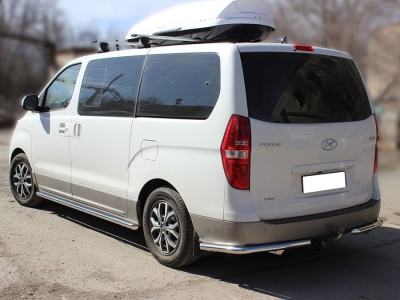 Пороги труба d-53 Технотек для Hyundai H-1 Starex 2017 – н.в.