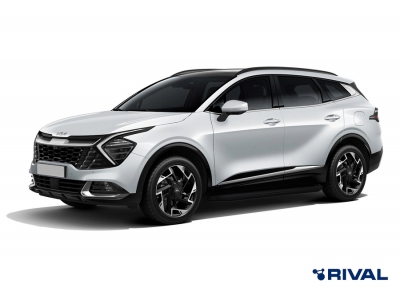 Пороги на автомобиль "Premium-Black" Rival для Hyundai Santa Fe IV рестайлинг 2021-н.в./Tucson IV 2021-н.в./Kia Sportage V 2021-н.в., 180 см, 2 шт., алюминий