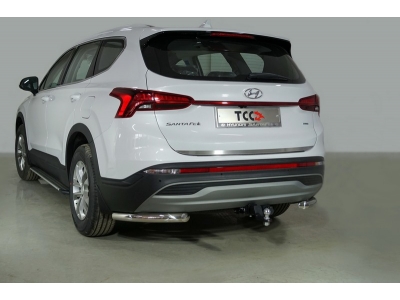 Защита задняя (уголки) 60,3 мм ТСС для Hyundai Santa Fe IV Рестайлинг 2020 – 2023